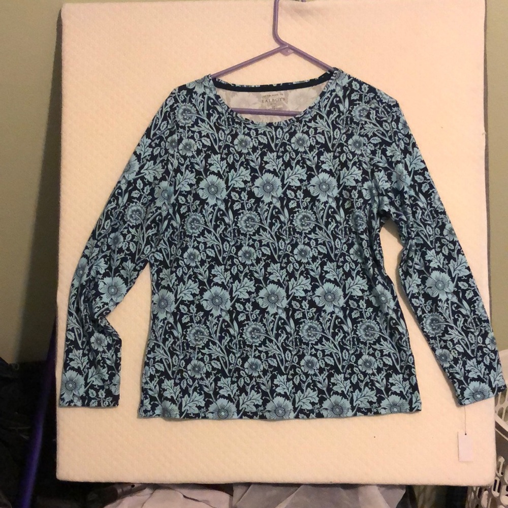 NWT Talbots long sleeve floral tee petite large